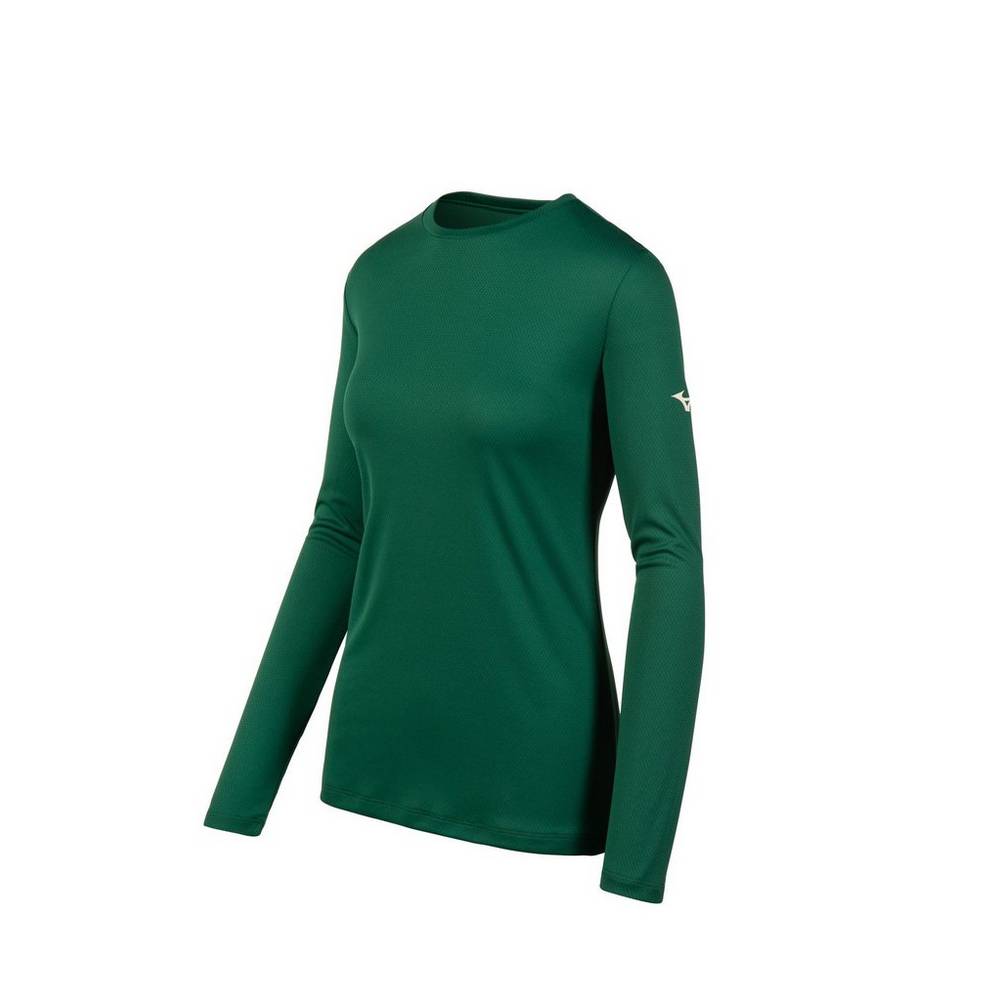 Mizuno Women's Long Sleeve T-Shirts Green (530044-CZX)